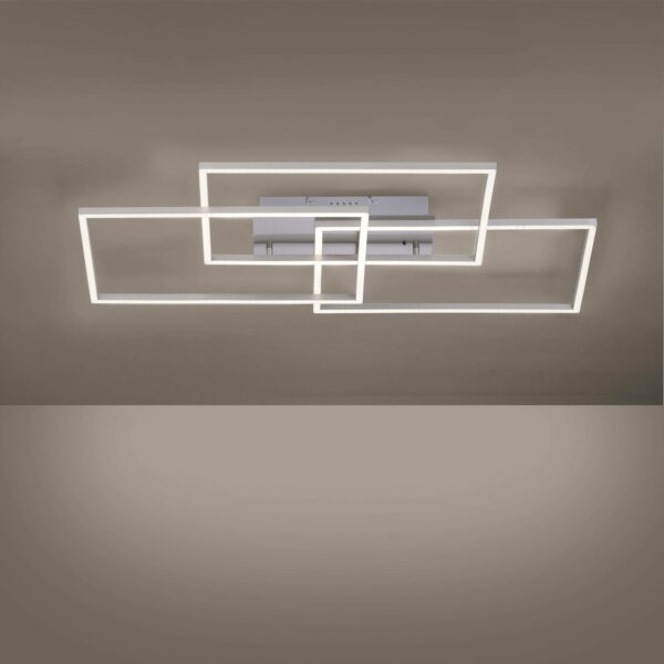 Iven LED-loftlampe, stål, 3 lyskilder, rektangulær