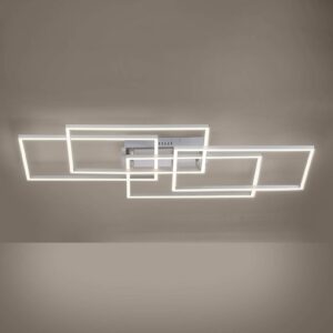 Iven LED-loftlampe, stål, 4 lyskilder, kvadrat