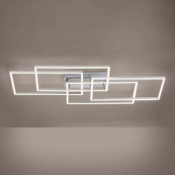 Iven LED-loftlampe, stål, 4 lyskilder, kvadrat