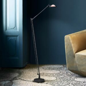 Luceplan Berenice gulvlampe sort, rosa hoved
