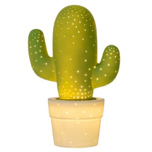Grøn bordlampe Cactus med dekorativ effekt