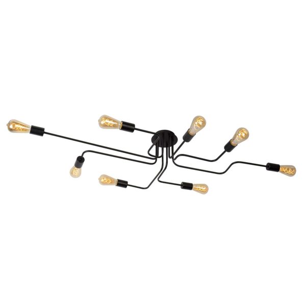 Lester loftlampe med 8 lyskilder, sort