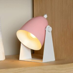 Bordlampe Chago af metal, rosa