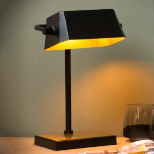 Lance bordlampe sort, matgylden