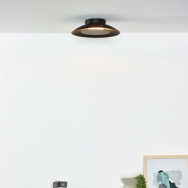 Foskal sort LED-loftlampe, Ø 21,5 cm