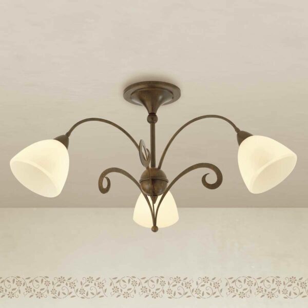 Luca rustik loftlampe m. 3 pærer