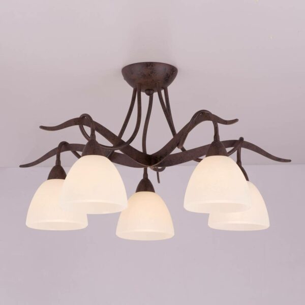 Samuele landlig loftlampe, 5 lyskilder, creme