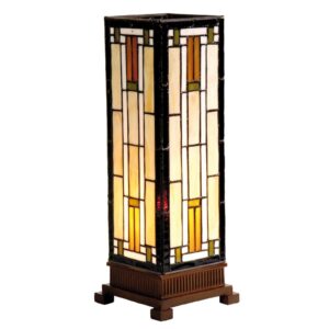 Bridget -bordlampe i creme og rav