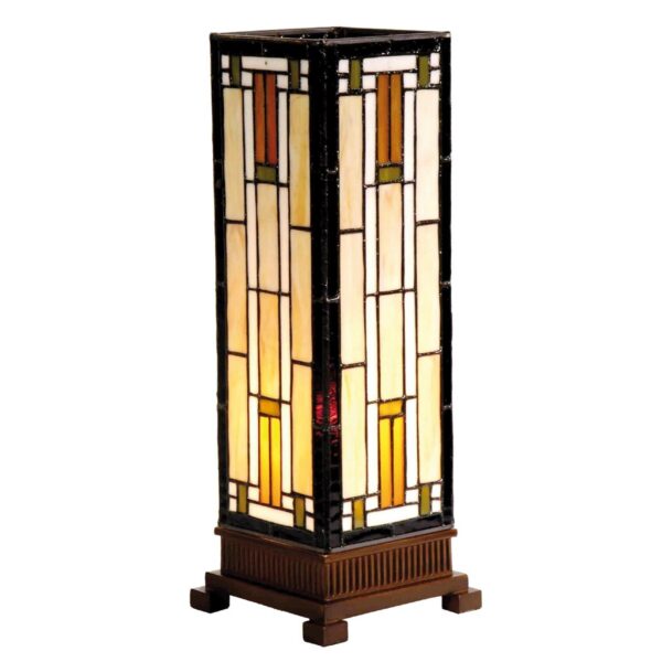 Bridget -bordlampe i creme og rav