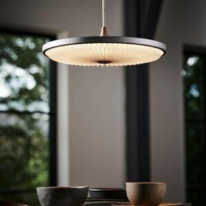 LE KLINT Soleil LED-hængelampe, lysegrå, Ø50 cm