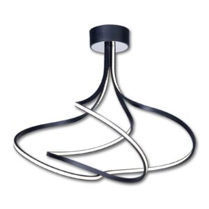 Lungo sort LED-loftlampe, højde 42 cm