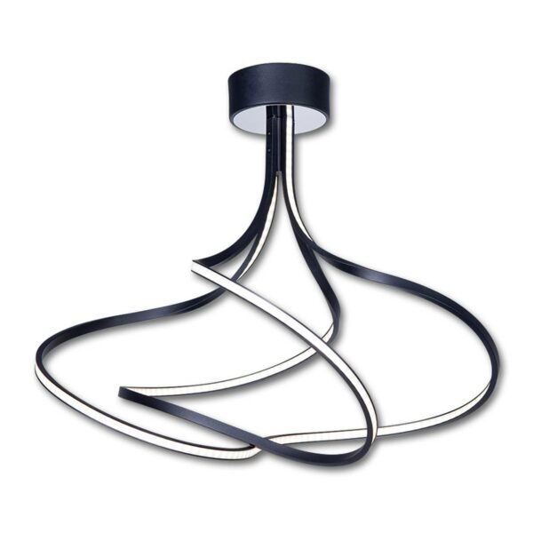 Lungo sort LED-loftlampe, højde 42 cm
