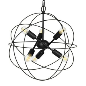 Copernicus loftlampe, 6 lyskilder sort