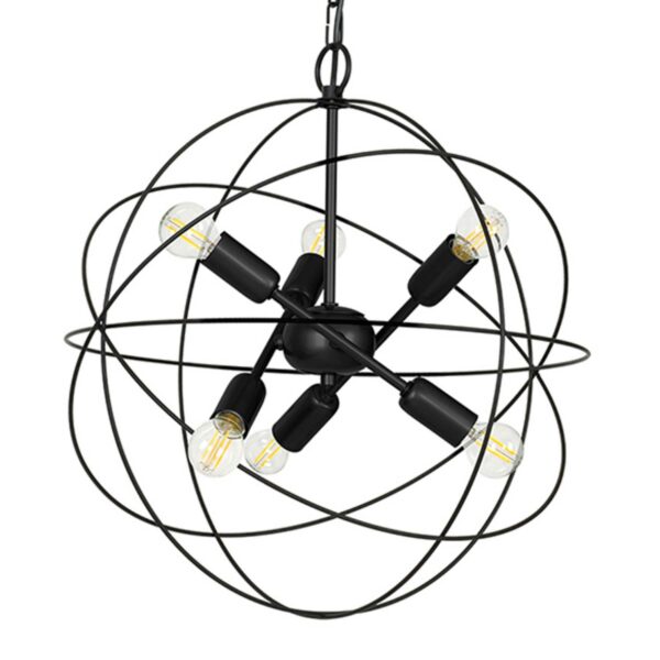 Copernicus loftlampe, 6 lyskilder sort