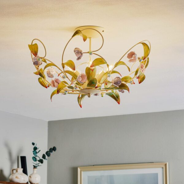 Rose loftlampe som lysekrone, 5 lyskilder