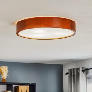 Kerio loftlampe, Ø 47 cm, rustikt fyrretræ