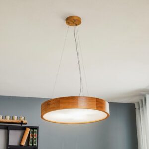 Kerio pendellampe, Ø 47 cm, mørk eg