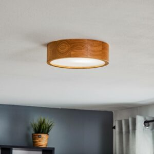 Kerio loftlampe, Ø 27 cm, mørk eg