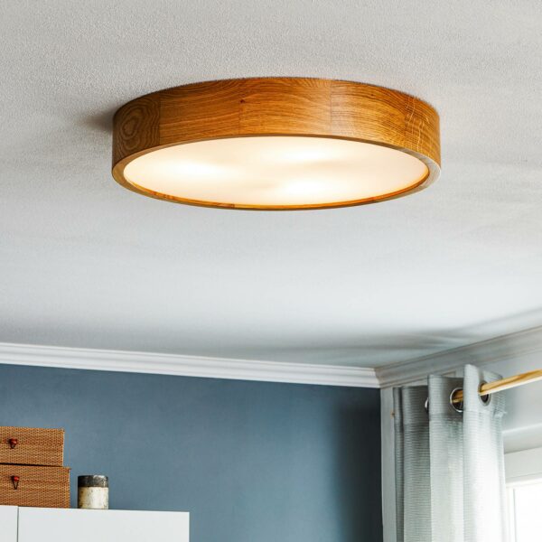 Kerio loftlampe, Ø 47 cm, mørk eg