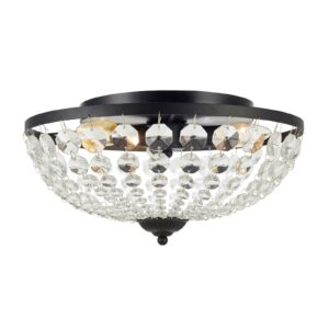 Gränsö loftlampe i krystal, sort