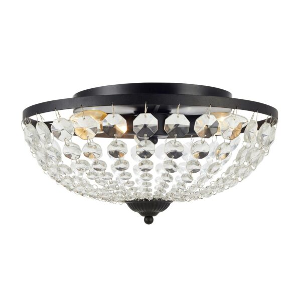 Gränsö loftlampe i krystal, sort
