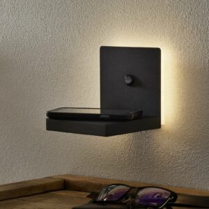 Zanzibar LED-væglampe med ladestation, sort