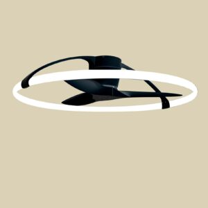 Nepal LED-loftventilator, app, sort