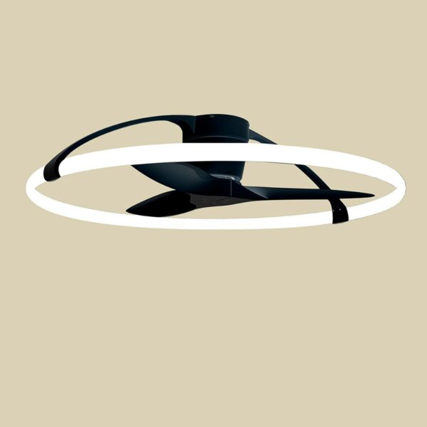 Nepal LED-loftventilator, app, sort