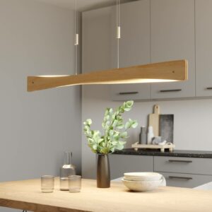 Lucande Lian LED-hængelampe, egetræ