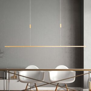 Lucande Tolu LED-pendellampe, messing, 139 cm