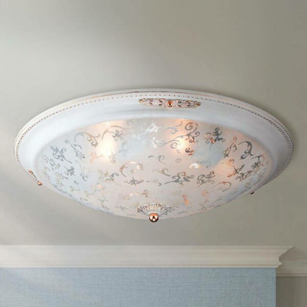 Skøn glas-loftlampe Diametrik - hvidguld