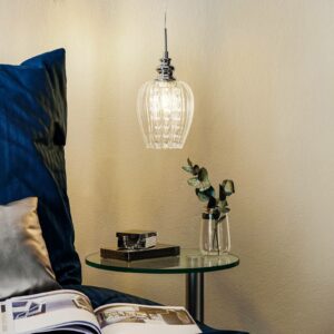 Glas-pendellampe Blues med en lyskilde
