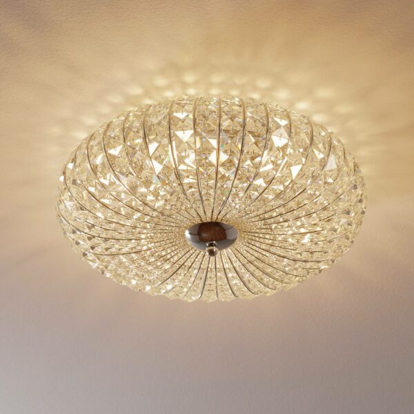 Broche loftlampe med krystaller, Ø 49 cm