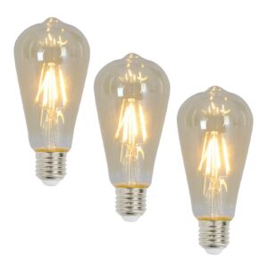 Rustik LED-pære E27 4 Watt 300 Lumen 3 stk 2.200 K