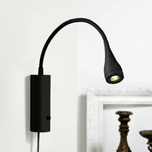 Mento LED-væglampe i sort med fleksibel arm