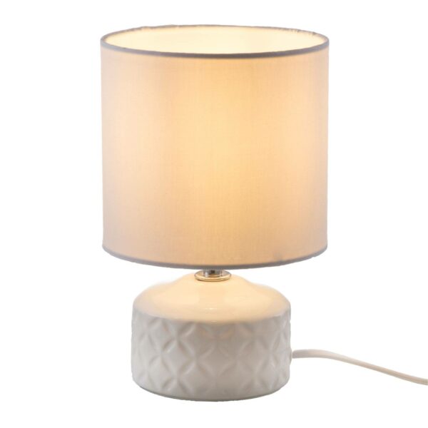 Jon bordlampe med keramikfod, hvid