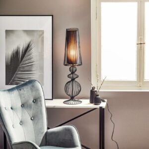 Aveiro L bordlampe i sorte metalstivere
