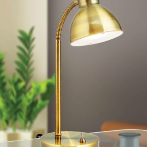 Klassiske LED-skrivebordslampe Isra, gammelmessing