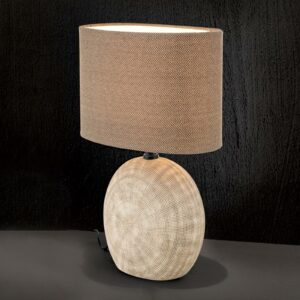 Ethno keramisk bordlampe 52 cm brun, keramik fod
