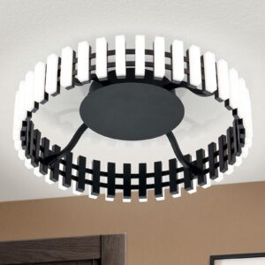 Mansion LED-loftlampe, sort-hvid, Ø 43 cm