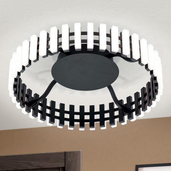 Mansion LED-loftlampe, sort-hvid, Ø 43 cm