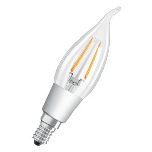LED-vindstødpære E14 4W, varmhvid, dæmpbar klar