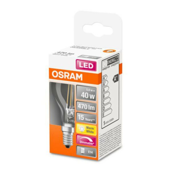 LED-dråbelampe E14 4,8W glødetråd 2.700K dæmpbar