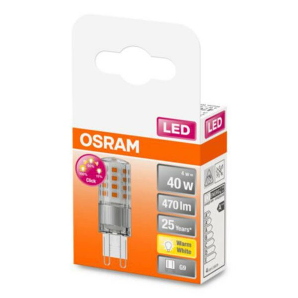 OSRAM LED-pære G9 4W 2.700K klar 3-trins dæmpning