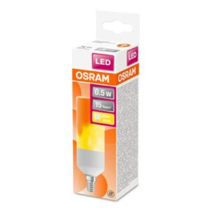 OSRAM Stick Flame LED-pære E14 0,5W 1.500K