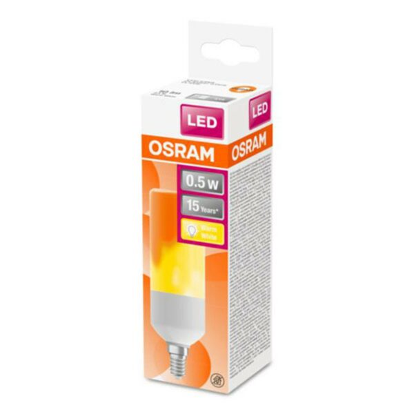 OSRAM Stick Flame LED-pære E14 0,5W 1.500K