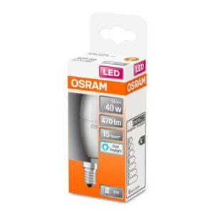 OSRAM Classic B LED-pære E14 5,5W 6.500K mat