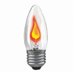 E27 3W flammepære, klar