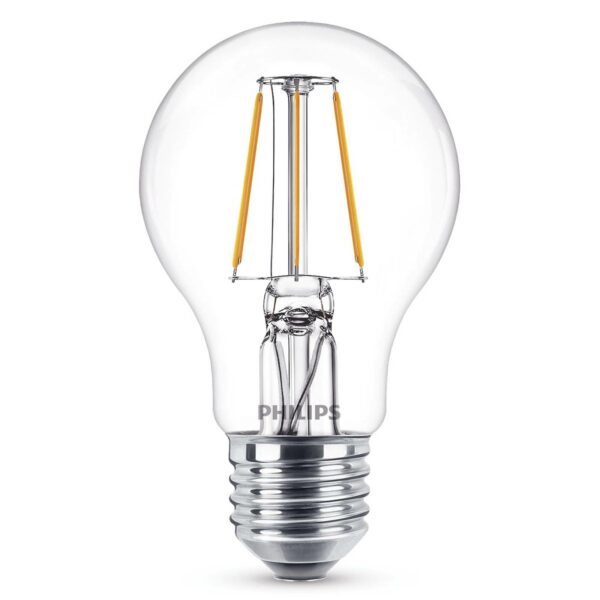 Philips E27 A60 4 W LED-pære fil. 4 W 2.700 K klar