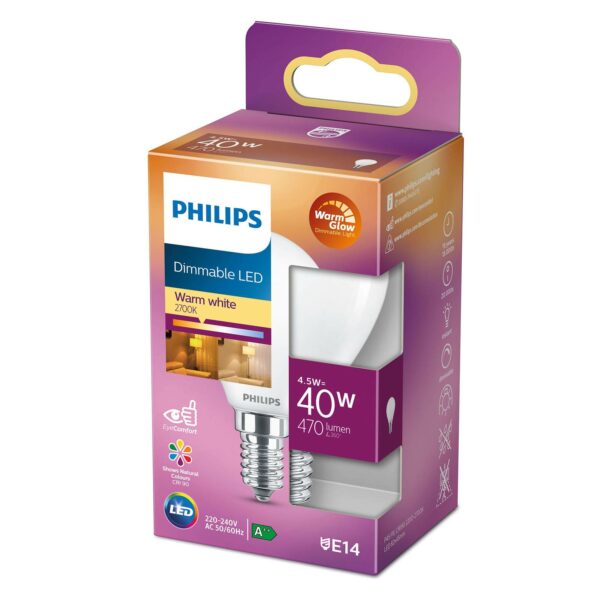 Philips LED Classic WarmGlow E14 P45 3,4W mat